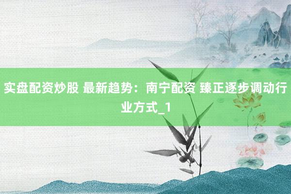 实盘配资炒股 最新趋势:南宁配资 臻正逐步调动行业方式_1